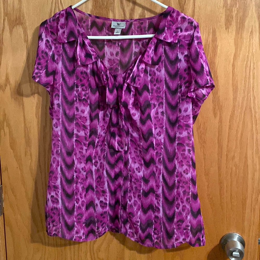 Worthington Sheer Blouse, Size Large